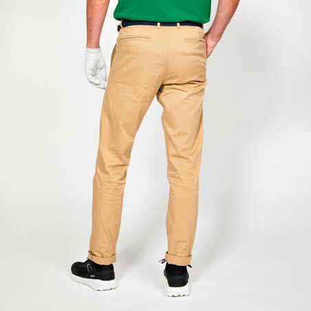 Vyriškos medvilninės golfo kelnės „MW500“, smėlio spalvos