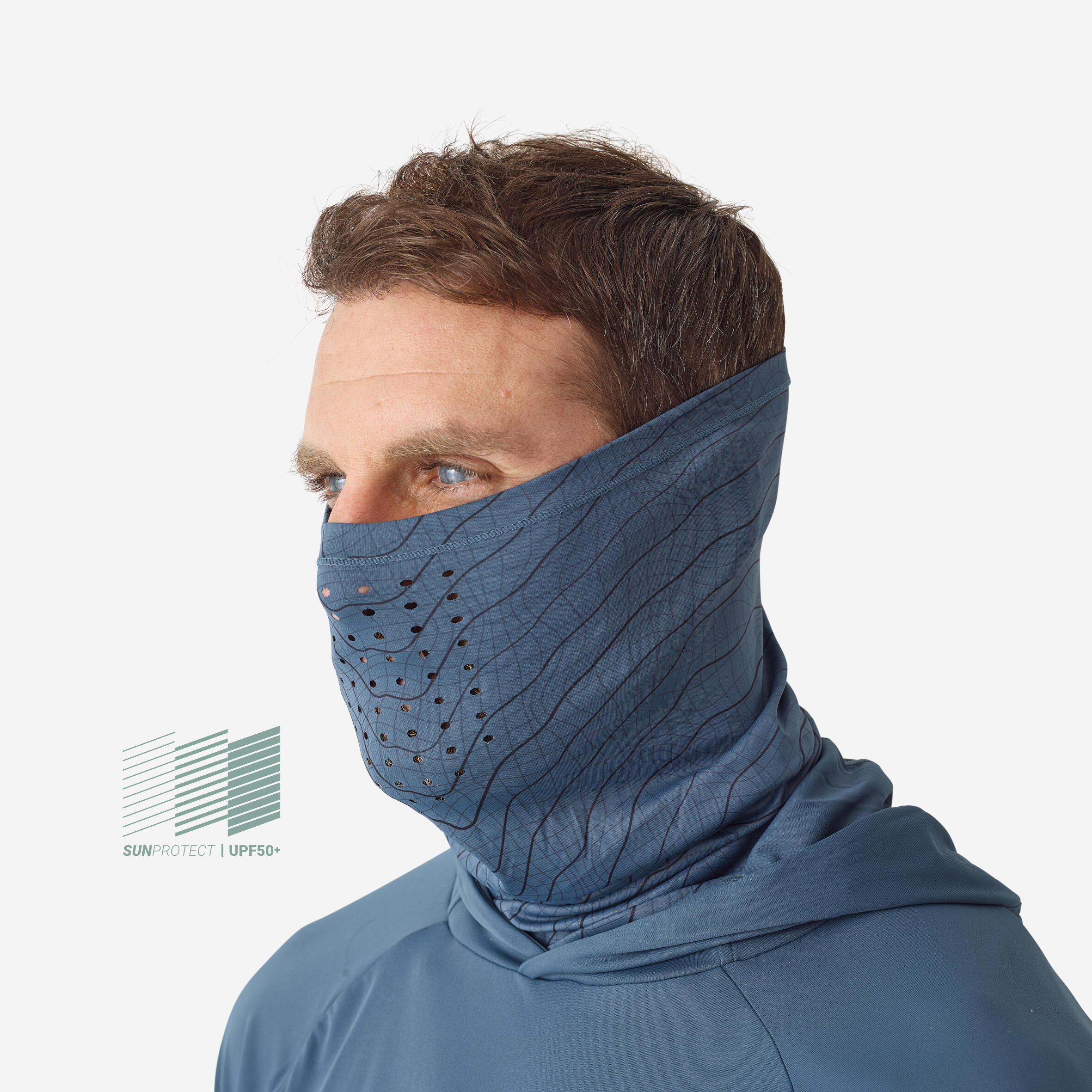 Fishing Anti-UV Neck Gaiter - 500 Blue - CAPERLAN