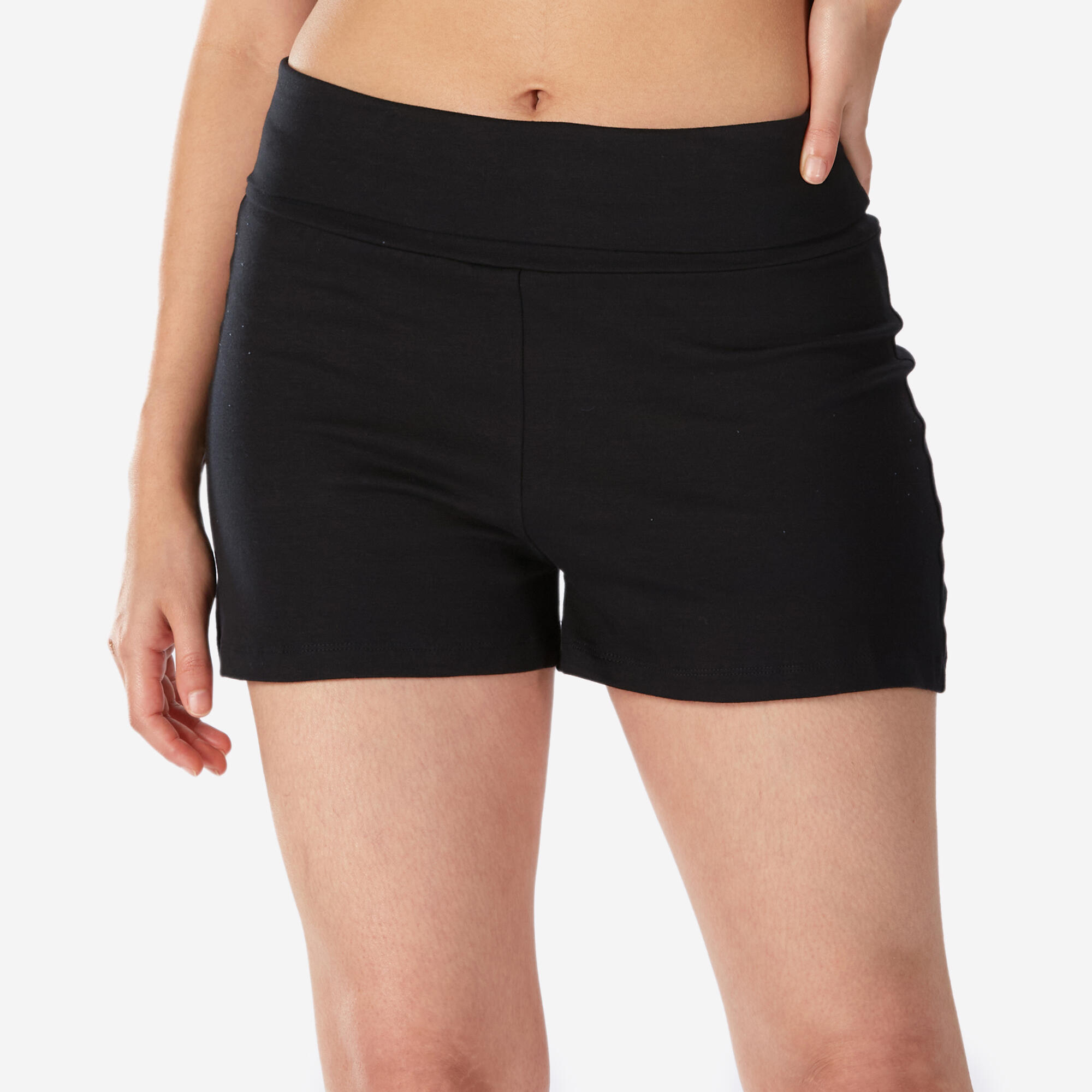 Yoga Shorts - Black/Mottled Grey, Yoga Pants for Women