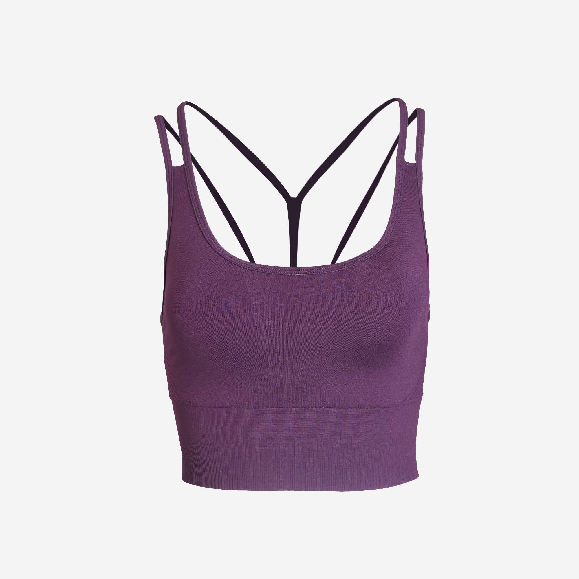 Women's Light Support Multi-Strap Cropped Sports Bra - Grape Purple -  2