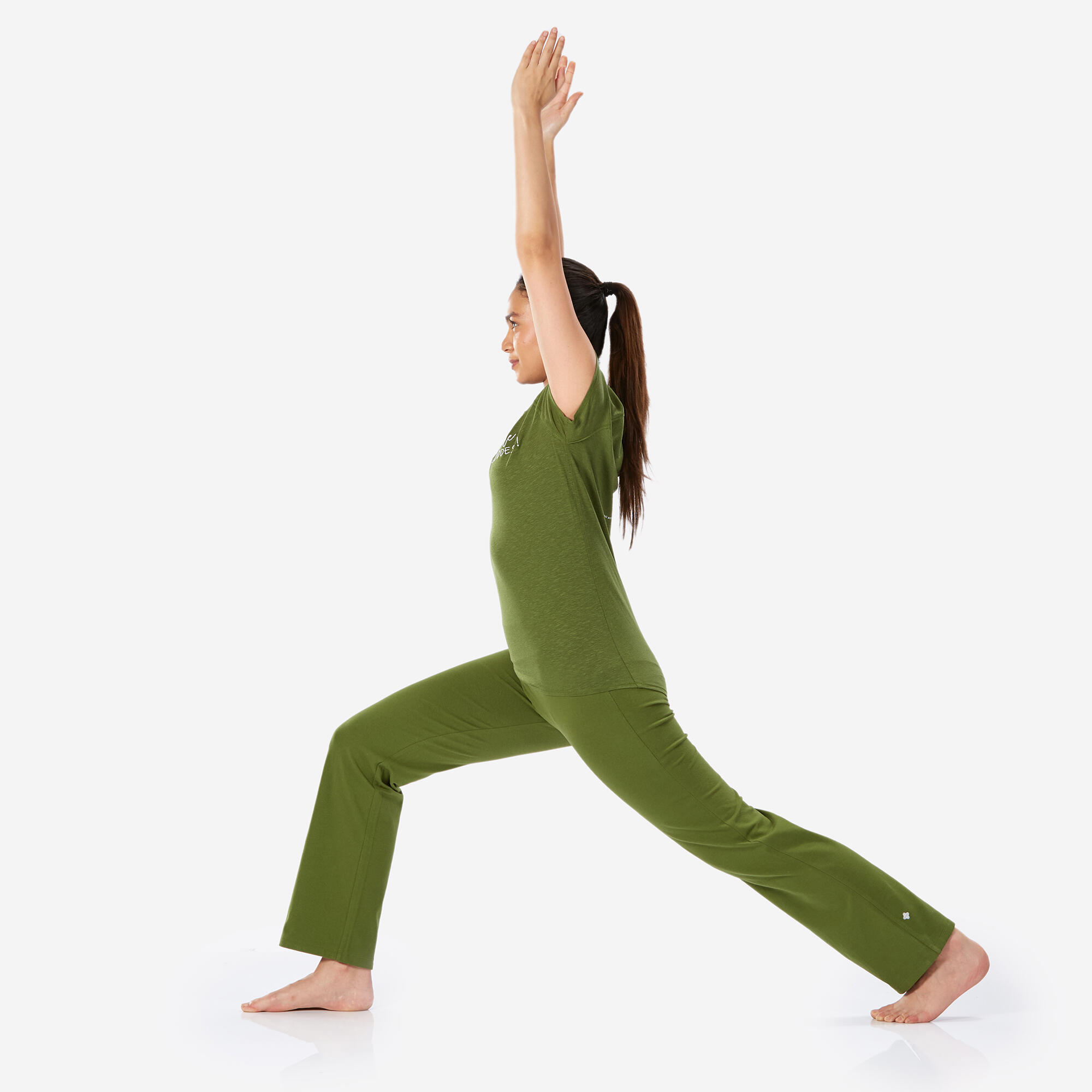 Ultra Comfy High waist, Stretchable Cotton, Regular Fit- Women Yoga Pants  Green