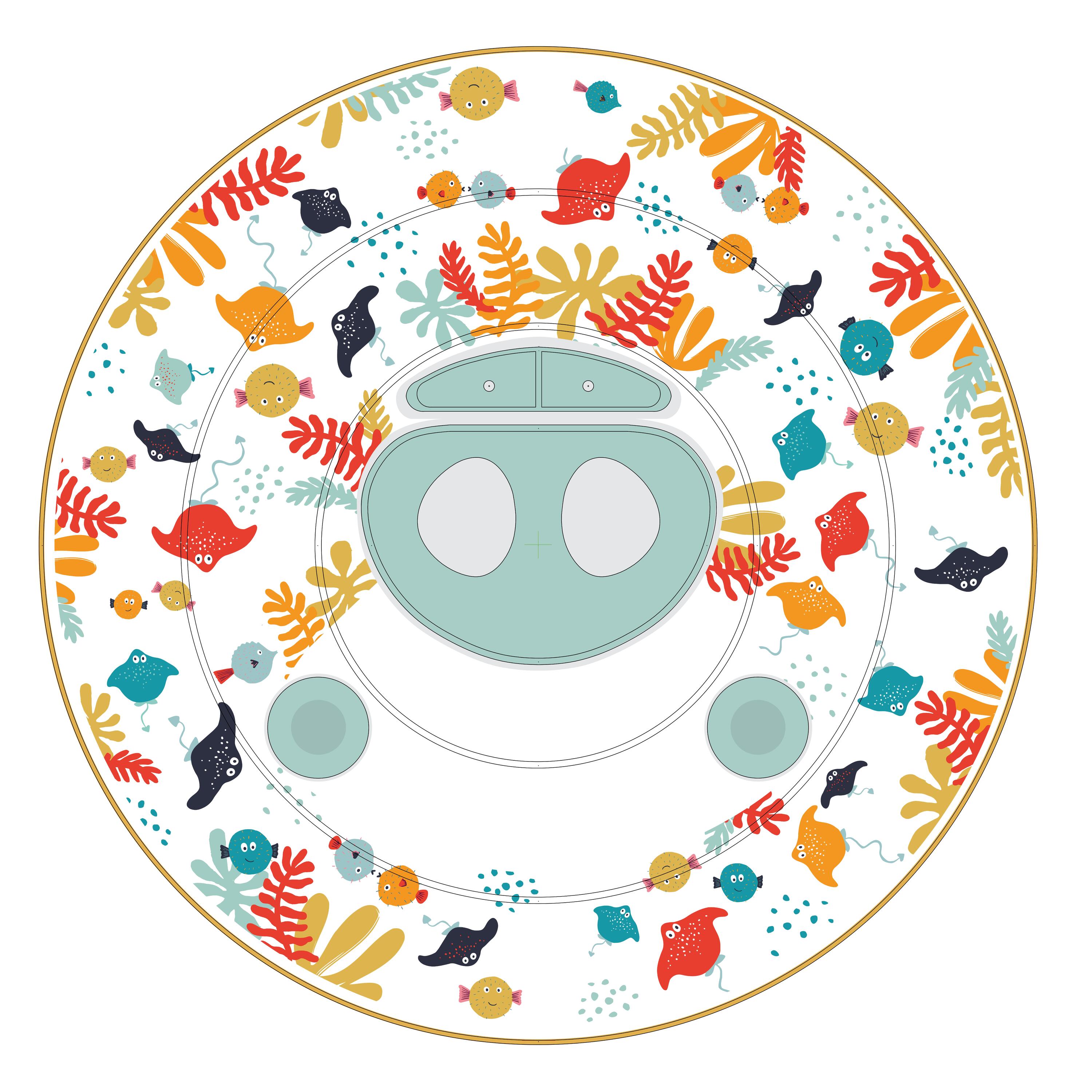 Opblaasbare zwemband met zitje en handgrepen voor baby's van 7-15kg allfish geel 9/9