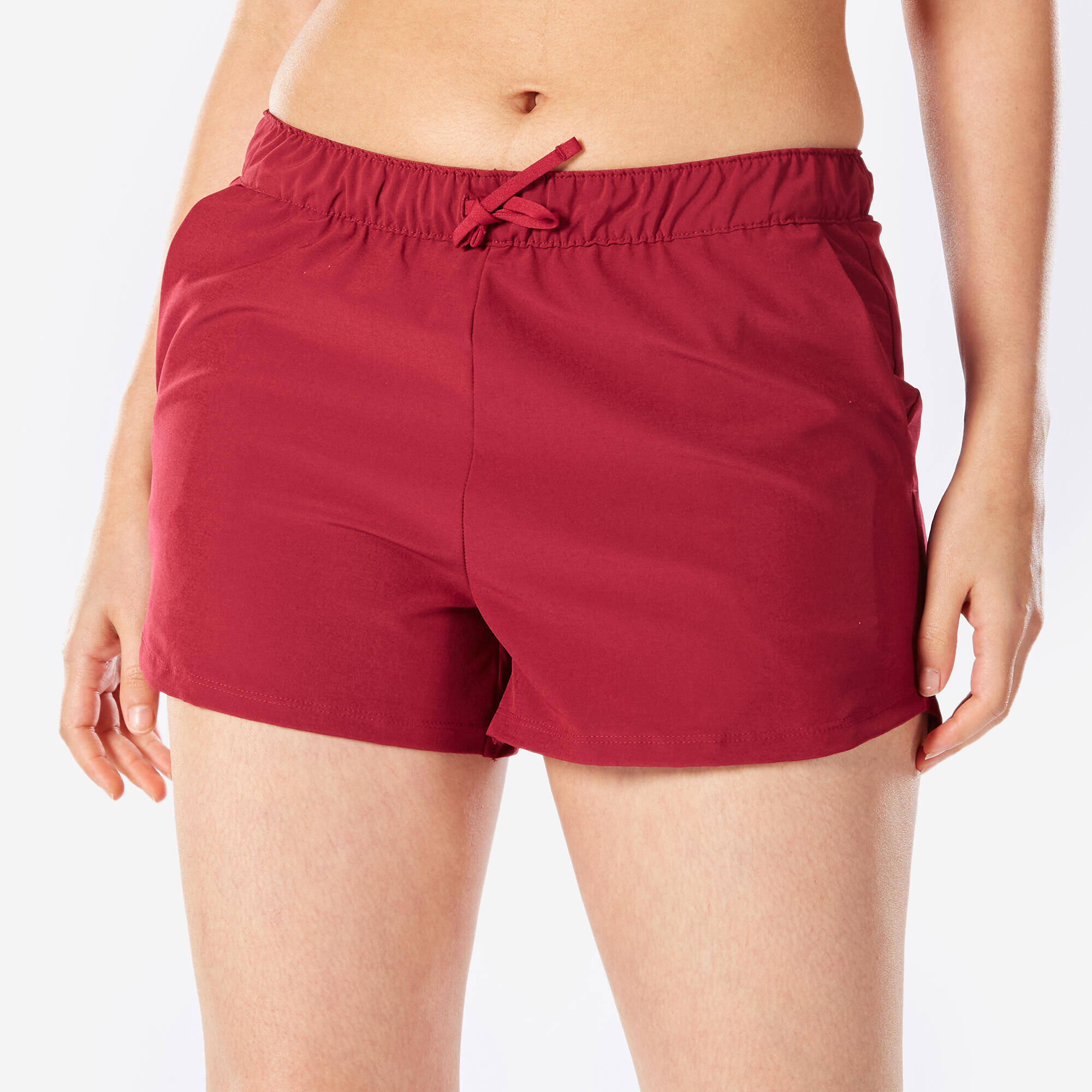 Women's Running & Trail Running Breathable Shorts-KIPRUN Run 500 Dry-burgundy -  1