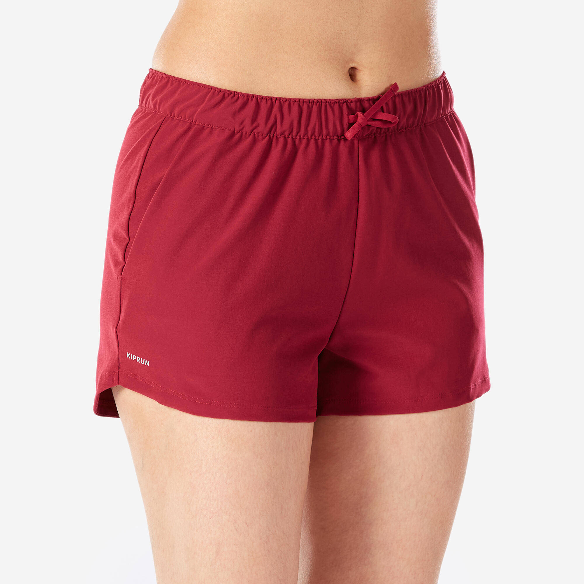Women's Running & Trail Running Breathable Shorts-KIPRUN Run 500 Dry-burgundy -  4