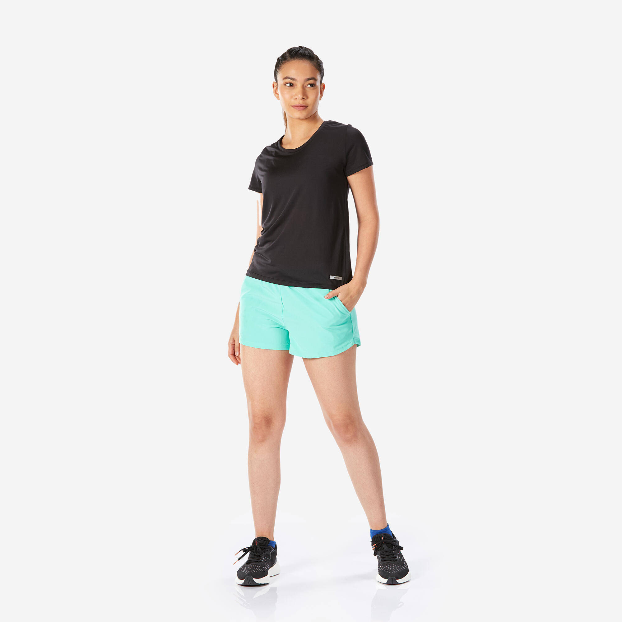 Women's Running & Trail Running Breathable Shorts KIPRUN Run 500 Dry-green -  3