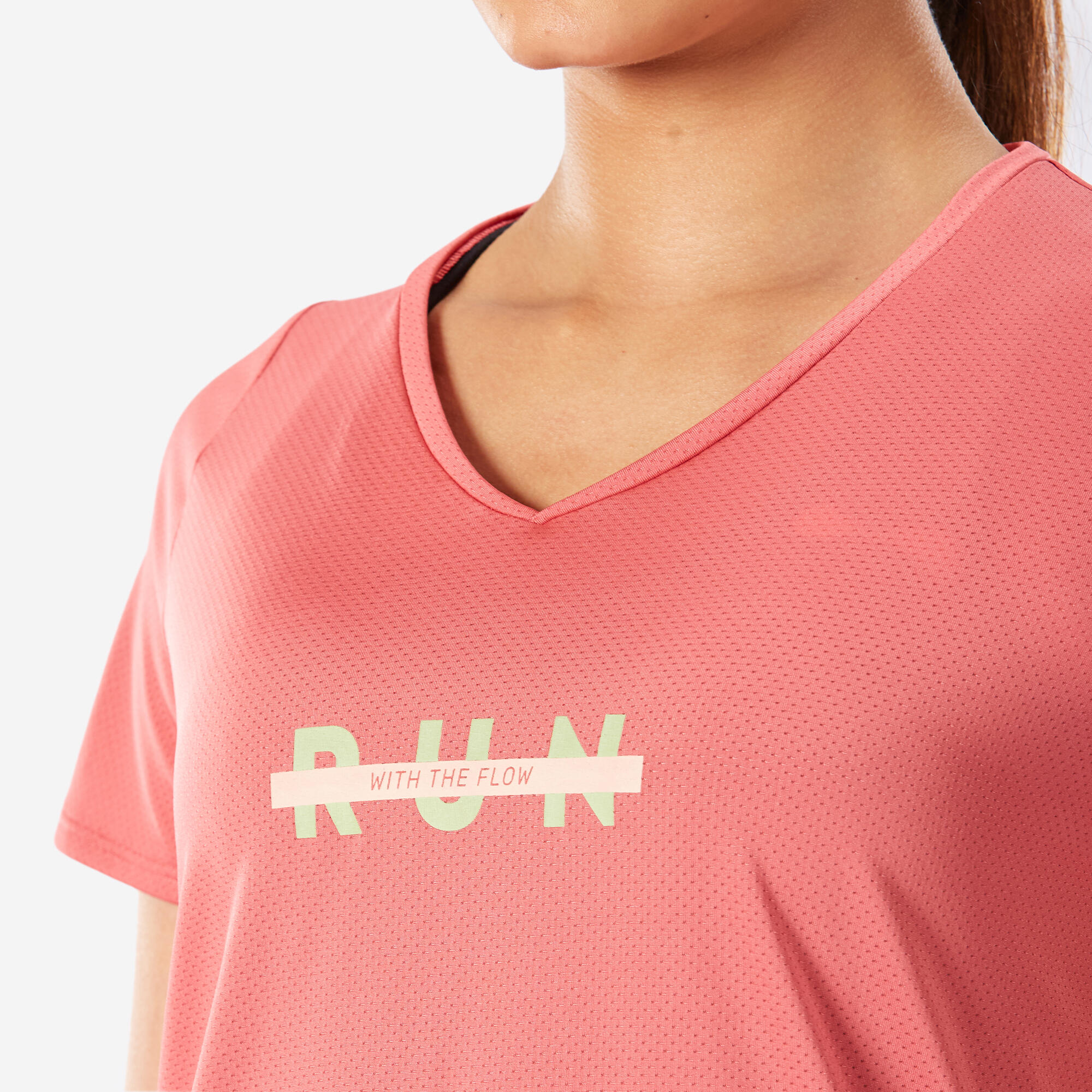Printed Running T-shirt for women Run Dry 150- Old Pink