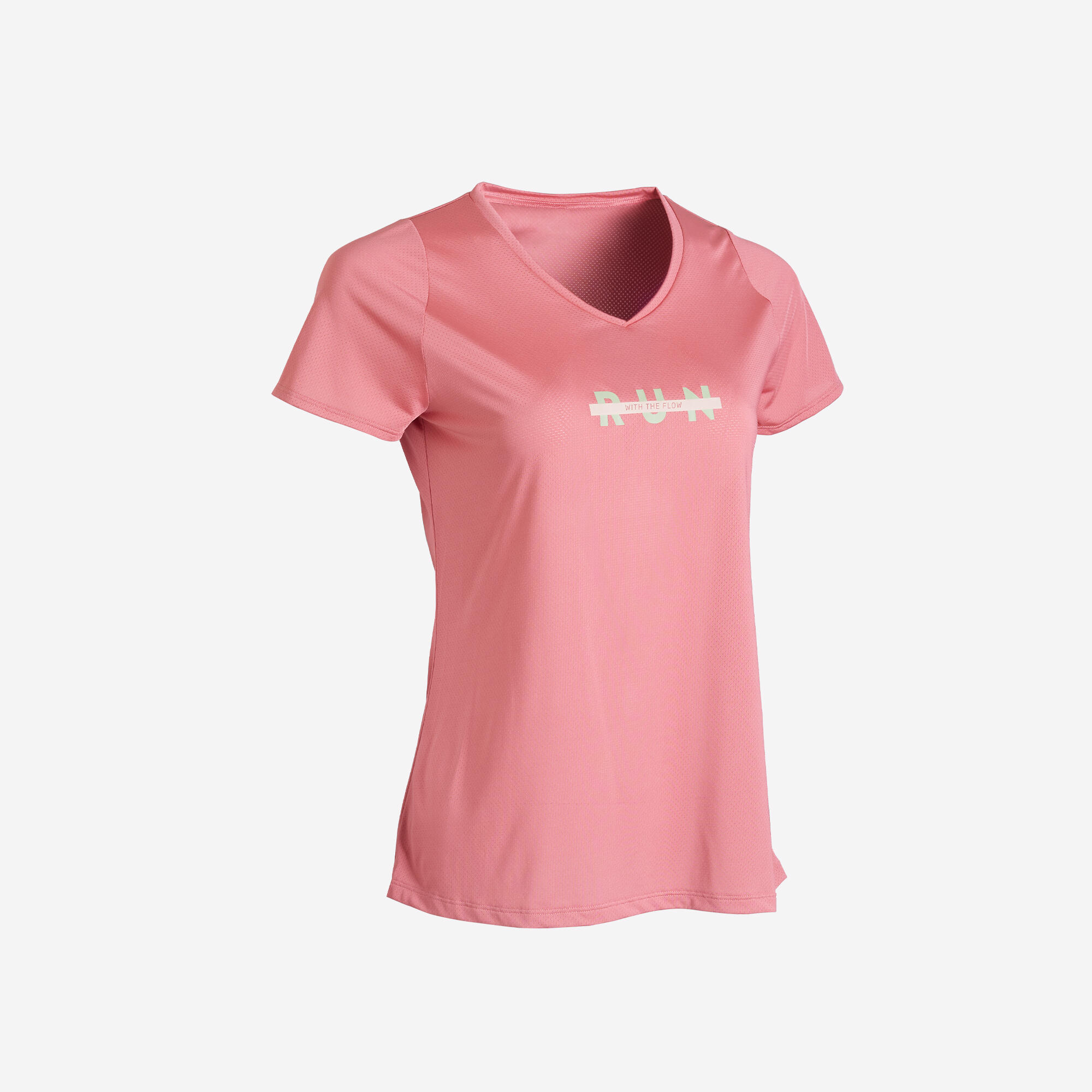 Printed Running T-shirt for women Run Dry 150- Old Pink