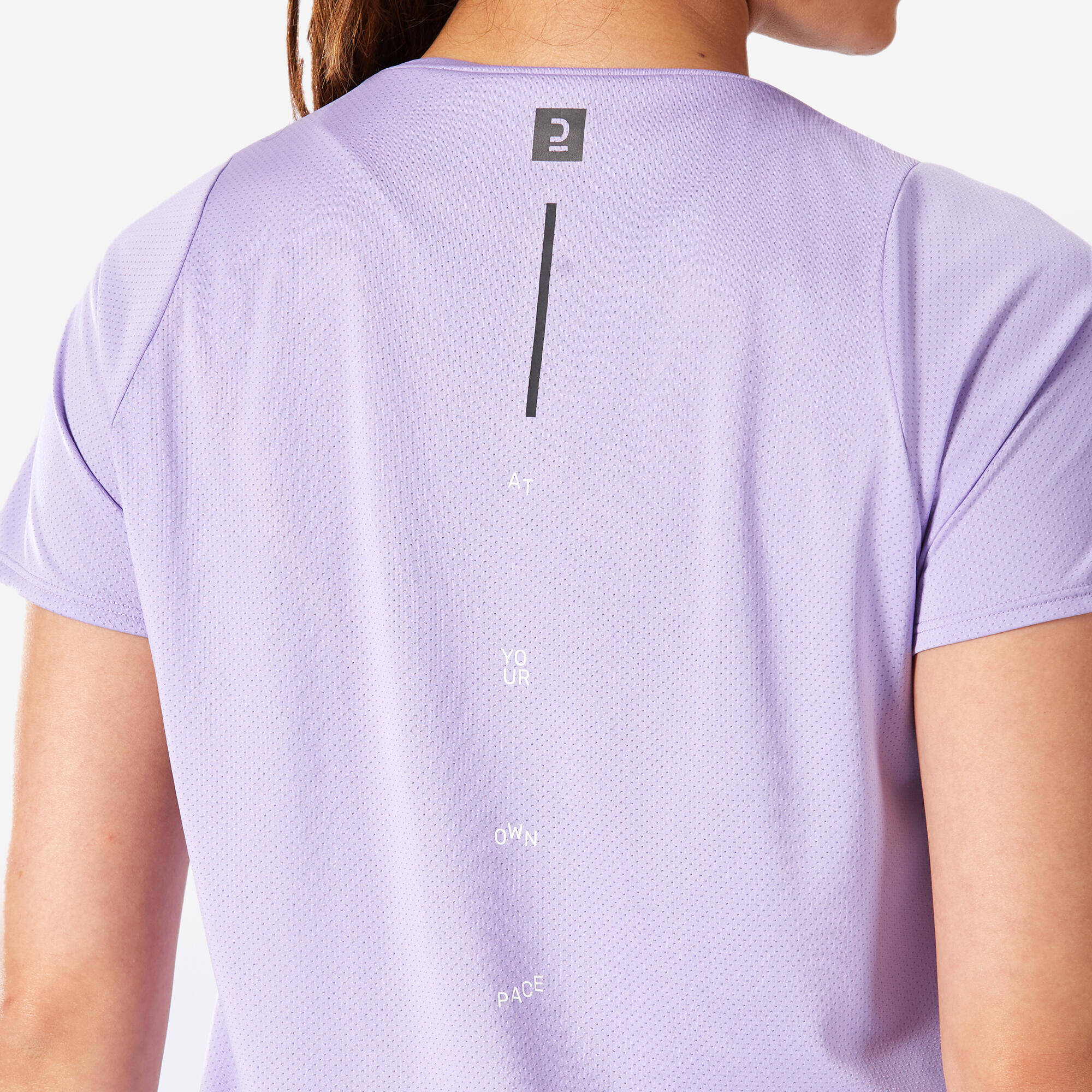 Printed running t-shirt for women run dry 150- lavender purple -  5