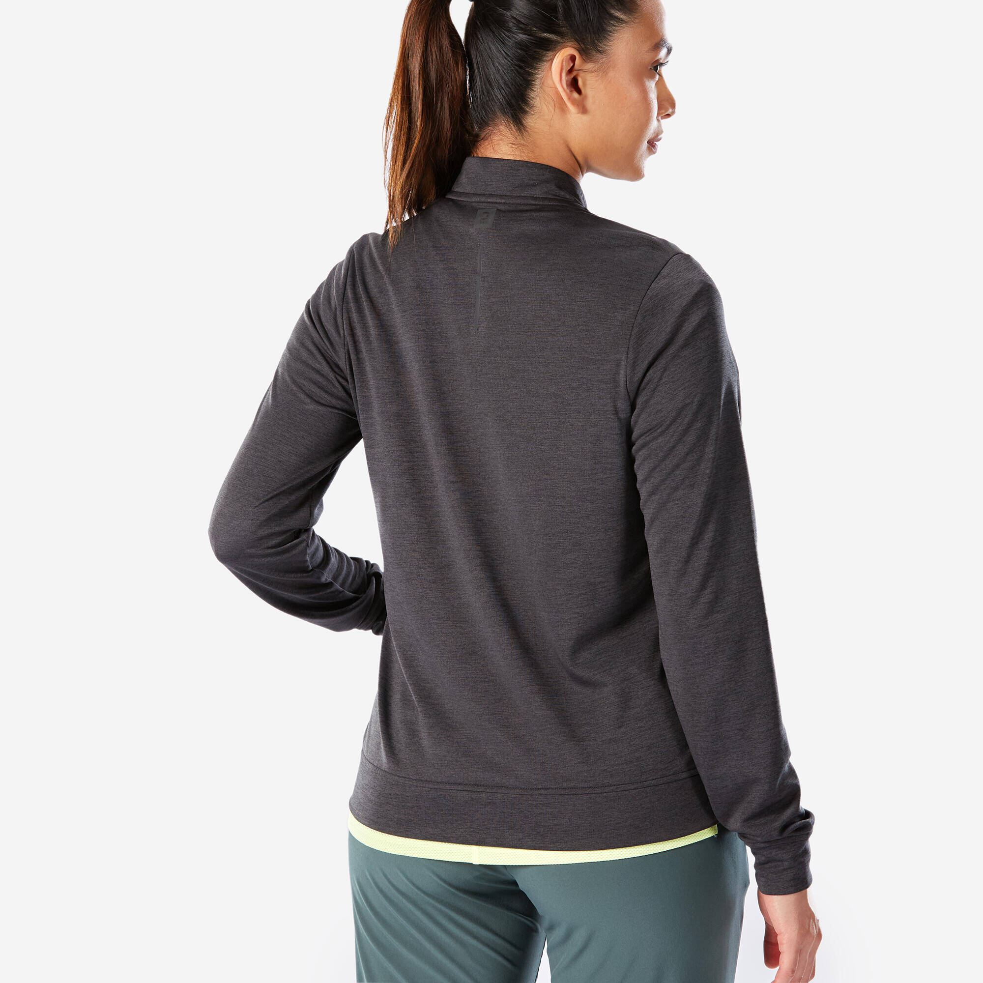 Women's breathable running jacket-KIPRUN Run 100 Dry-Black and smoke grey -  5