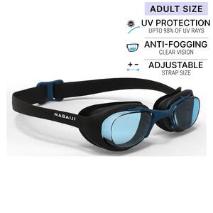 Adult Swimming Goggles Men Women UV Protection Xbase Anti-Fog Clear Lenses Black