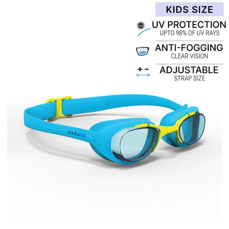 Swimming Goggles Size S Clear Lenses Xbase Blue Yellow