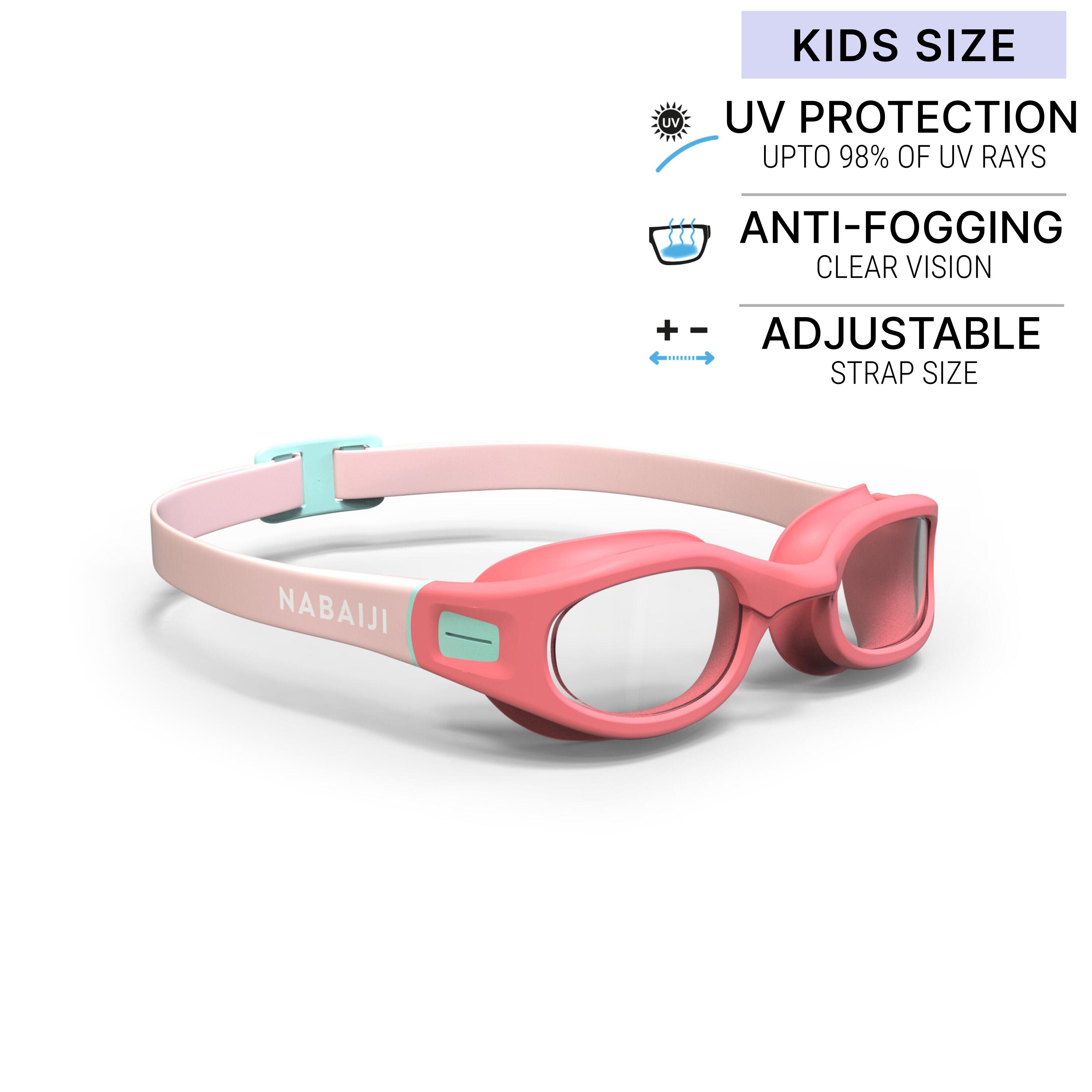 Óculos de Natação SOFT Lentes Claras Tamanho Pequeno Rosa/Turquesa 6/16