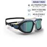 Swimming Goggles Mask Size L Smoked Lenses Comfortable Fit Blue Black