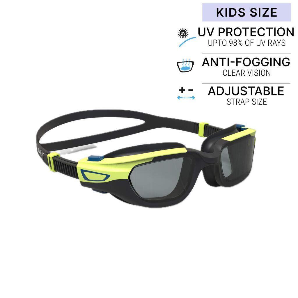 Plaukimo akiniai skaidriais stiklais „Spirit“, S dydžio, geltoni ir violetiniai