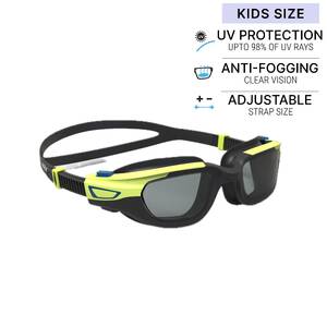 Kids Swimming Goggles UV Protection Anti Fogging Smoked Lenses Black Yellow