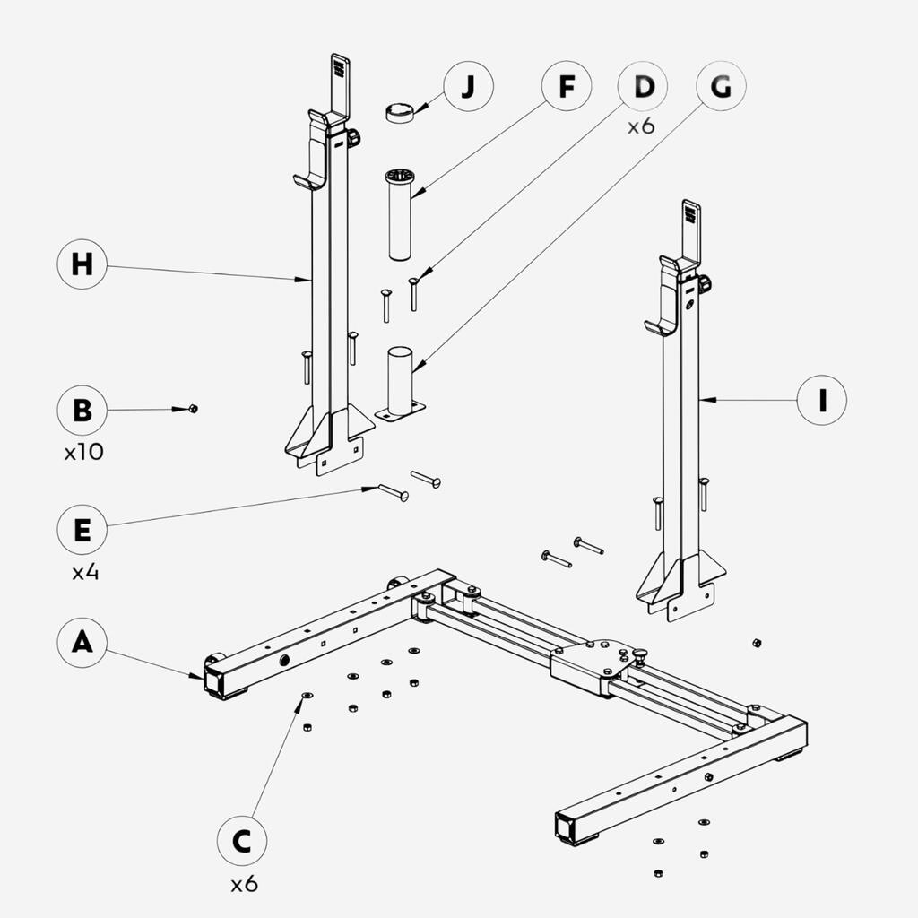 Varnostno odlagalo za palico - rezervni del za 120-kg Folding Rack