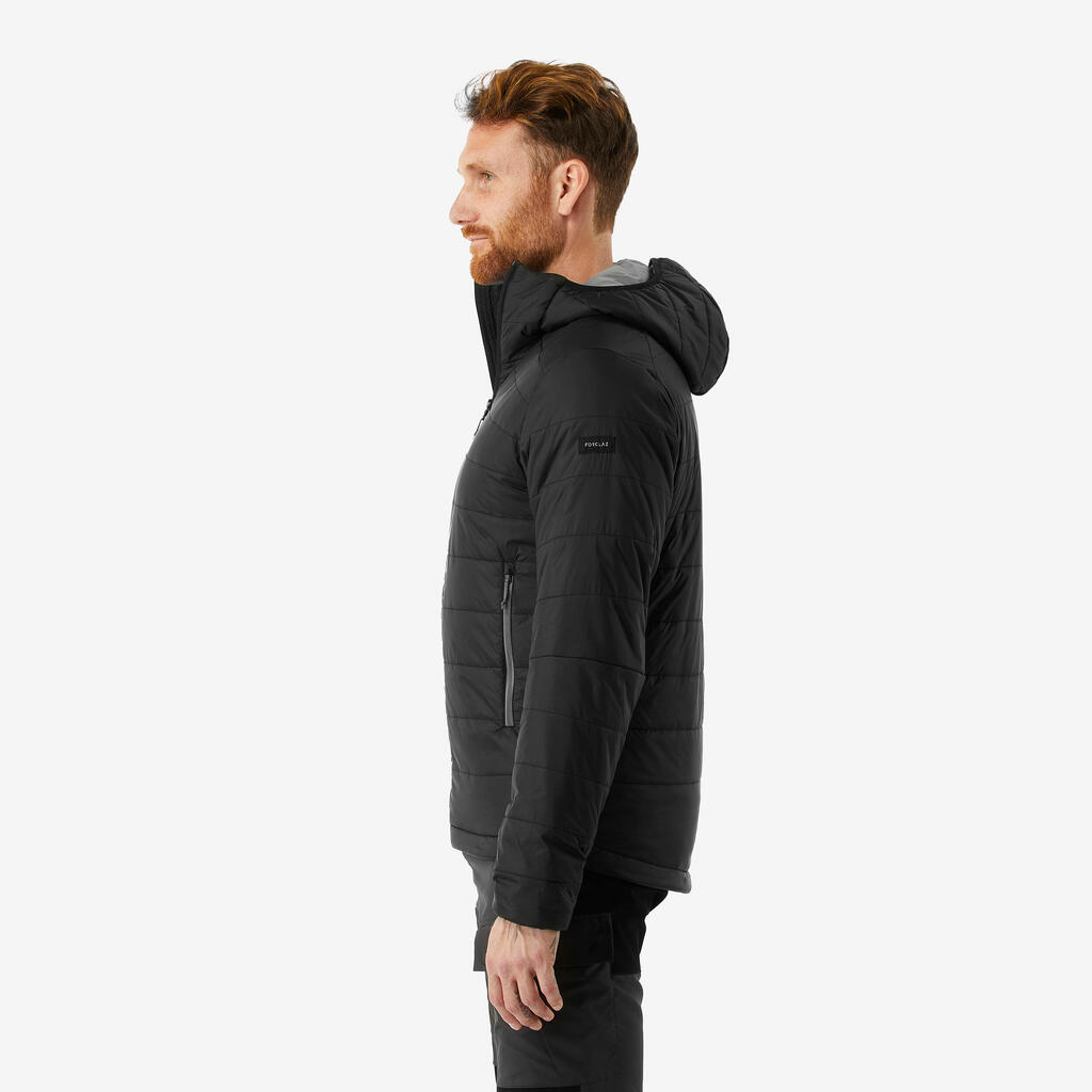 Doudoune de trek synthétique à capuche homme, MT100 - 5°C bleu
