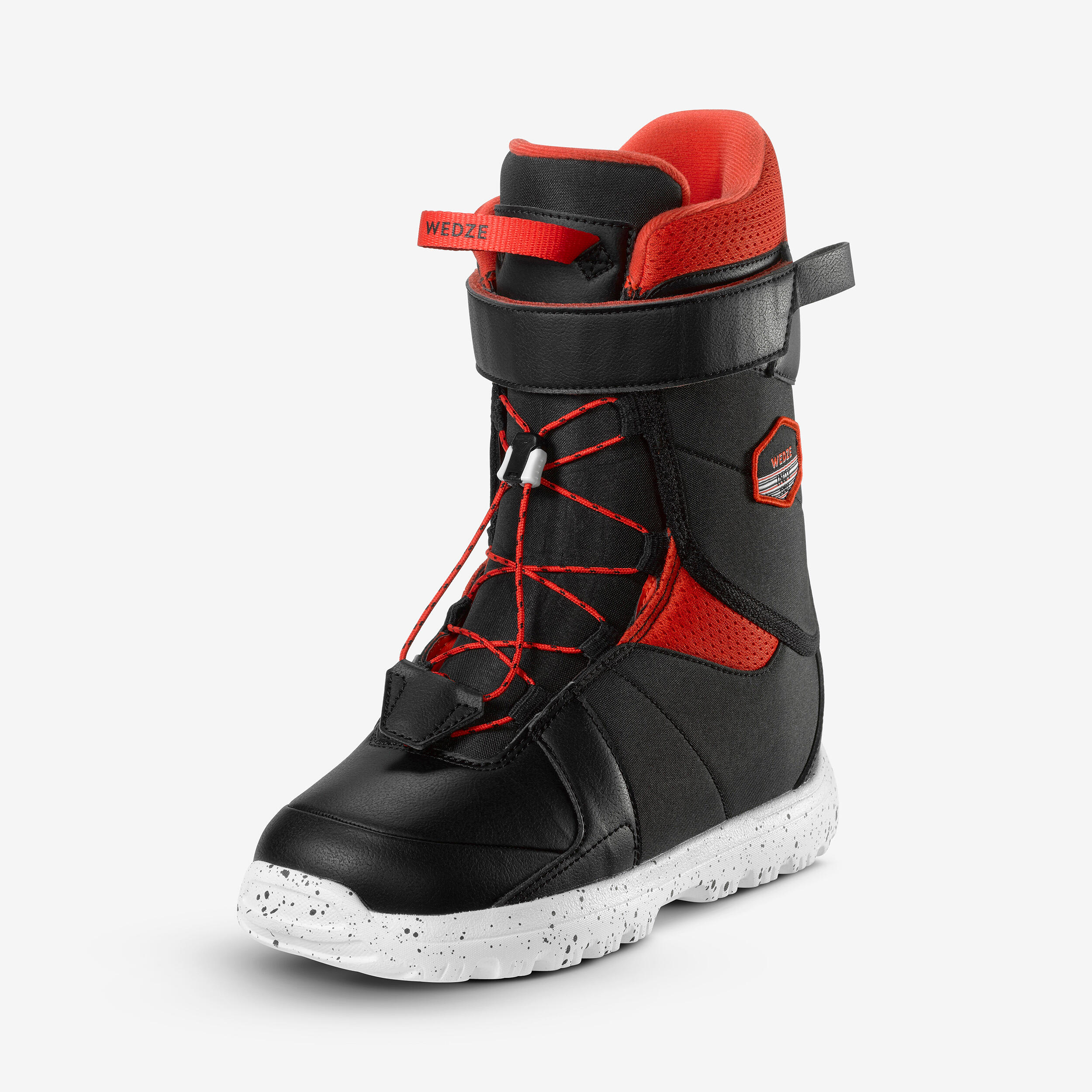 Dreamscape - Boots Snowboard Enfant À Serrage Rapide - Indy 100 - S - Chaussures Snowboard - Ski Freeski Snowboard Luge - Noir-rouge - 34 - Decathlon