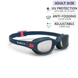 Adult Swimming Goggles Men Women UV Protection Soft 100 Tinted Lenses Blue Pink