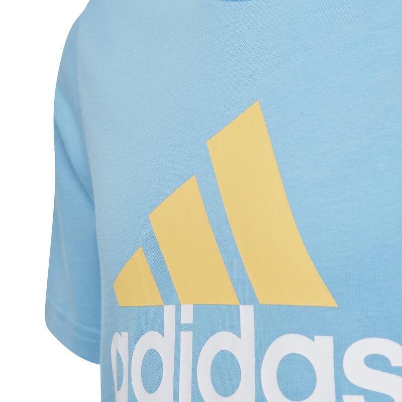 T-shirt ADIDAS bambino ginnastica regular fit cotone azzurra