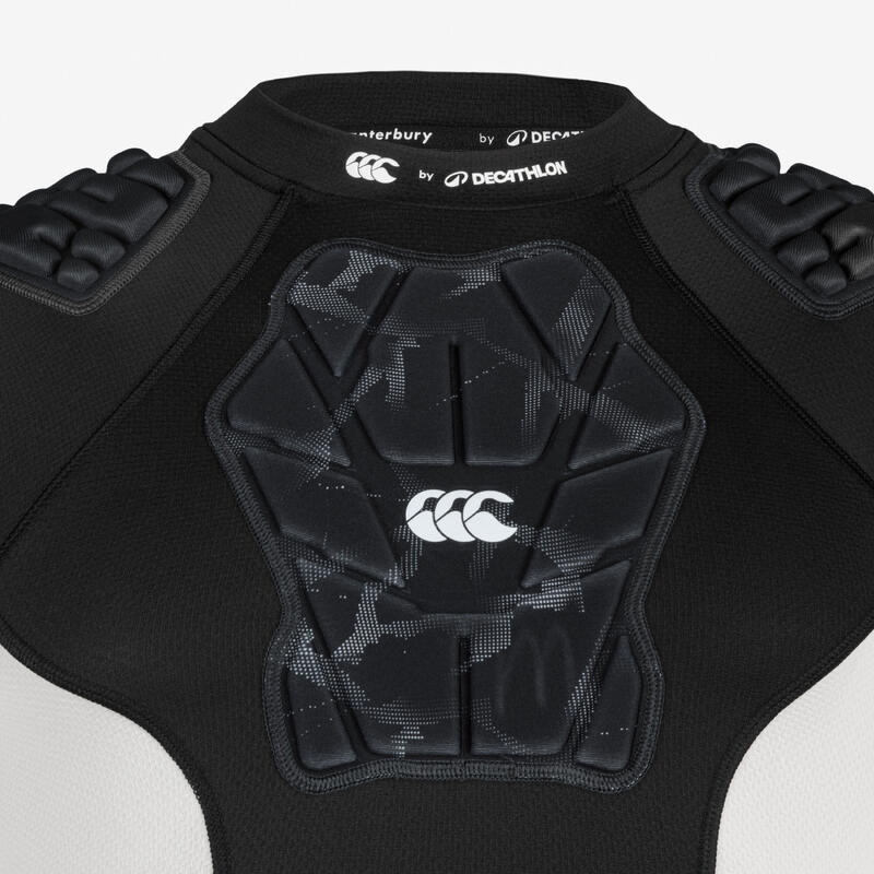 Tricou protecție umeri rugby R900 Decathlon Canterbury Negru Bărbați