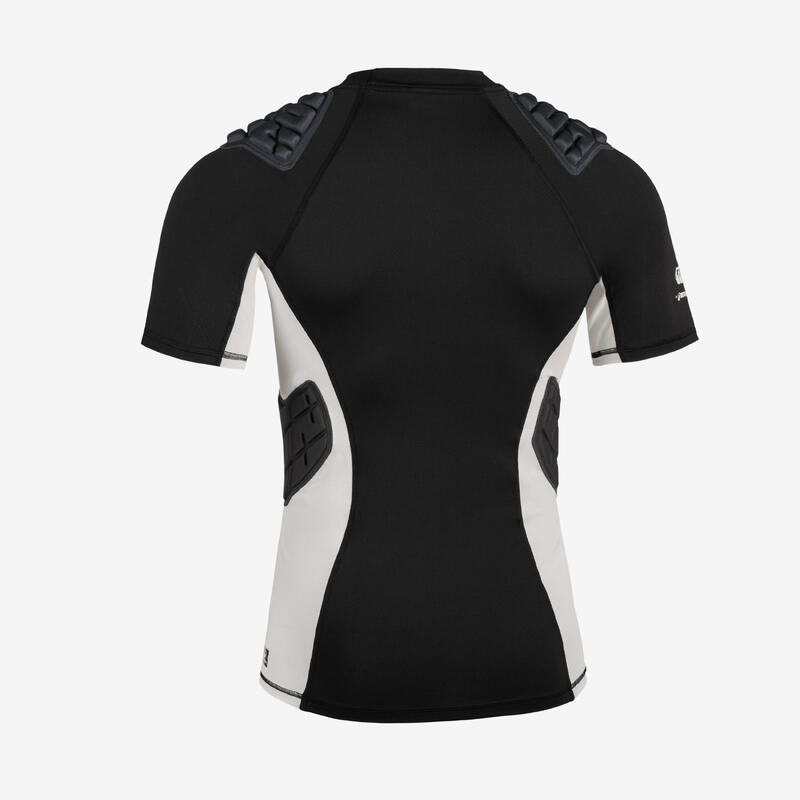 Tricou protecție umeri rugby R900 Decathlon Canterbury Negru Bărbați