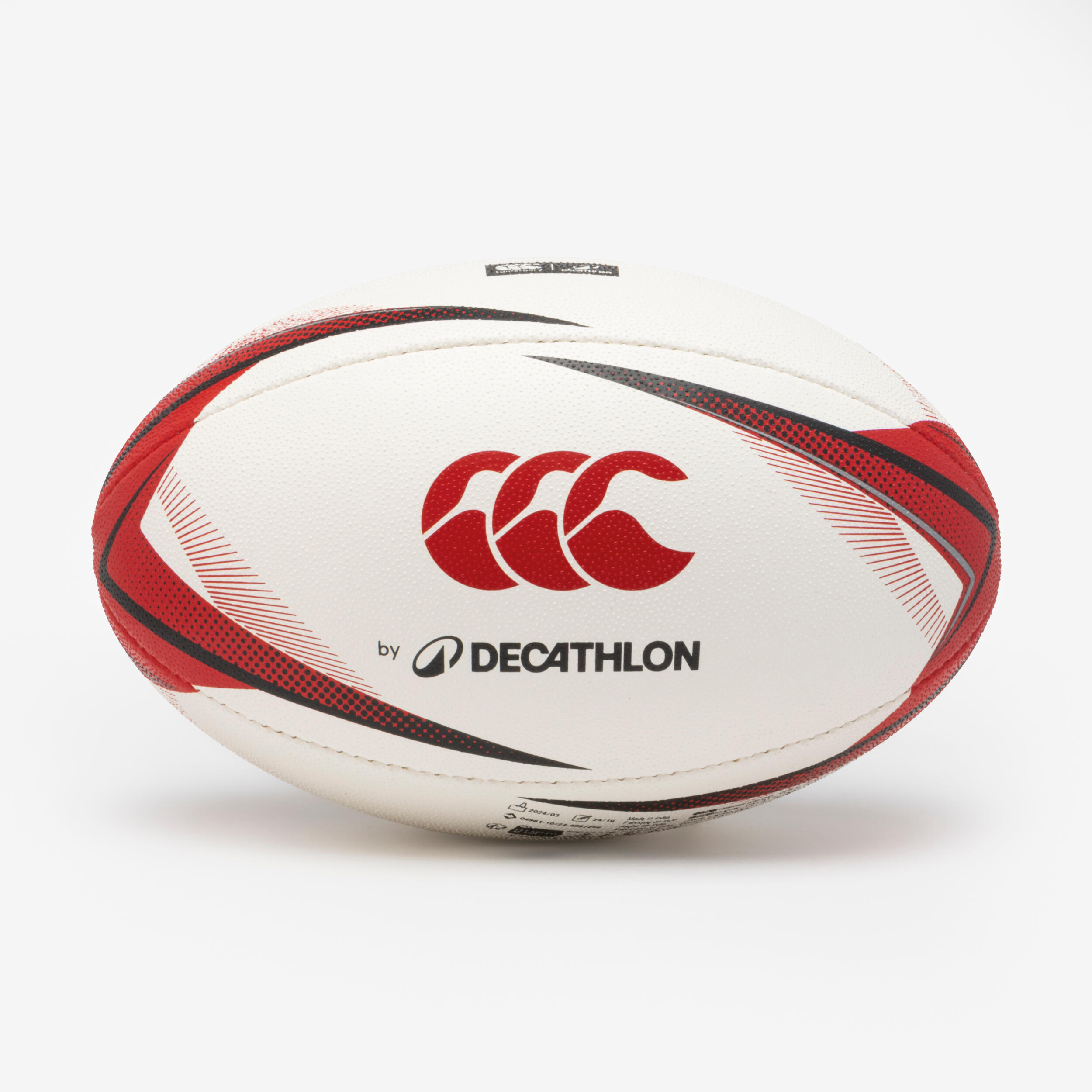 Rugby ball T4 - Match ball Decathlon | Canterbury black and red