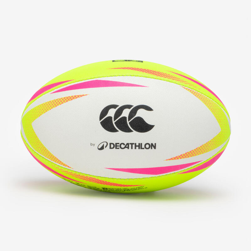 Ballon de Rugby T4 - Ballon de Touch Decathlon | Canterbury Jaune et Rose fluo