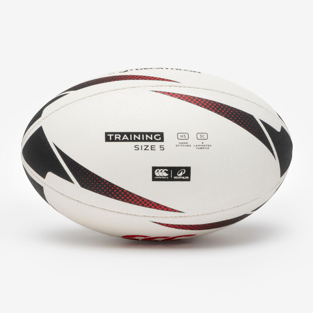 Balón de rugby de entrenamiento talla 5 negro con rojo Decathlon | Canterbury