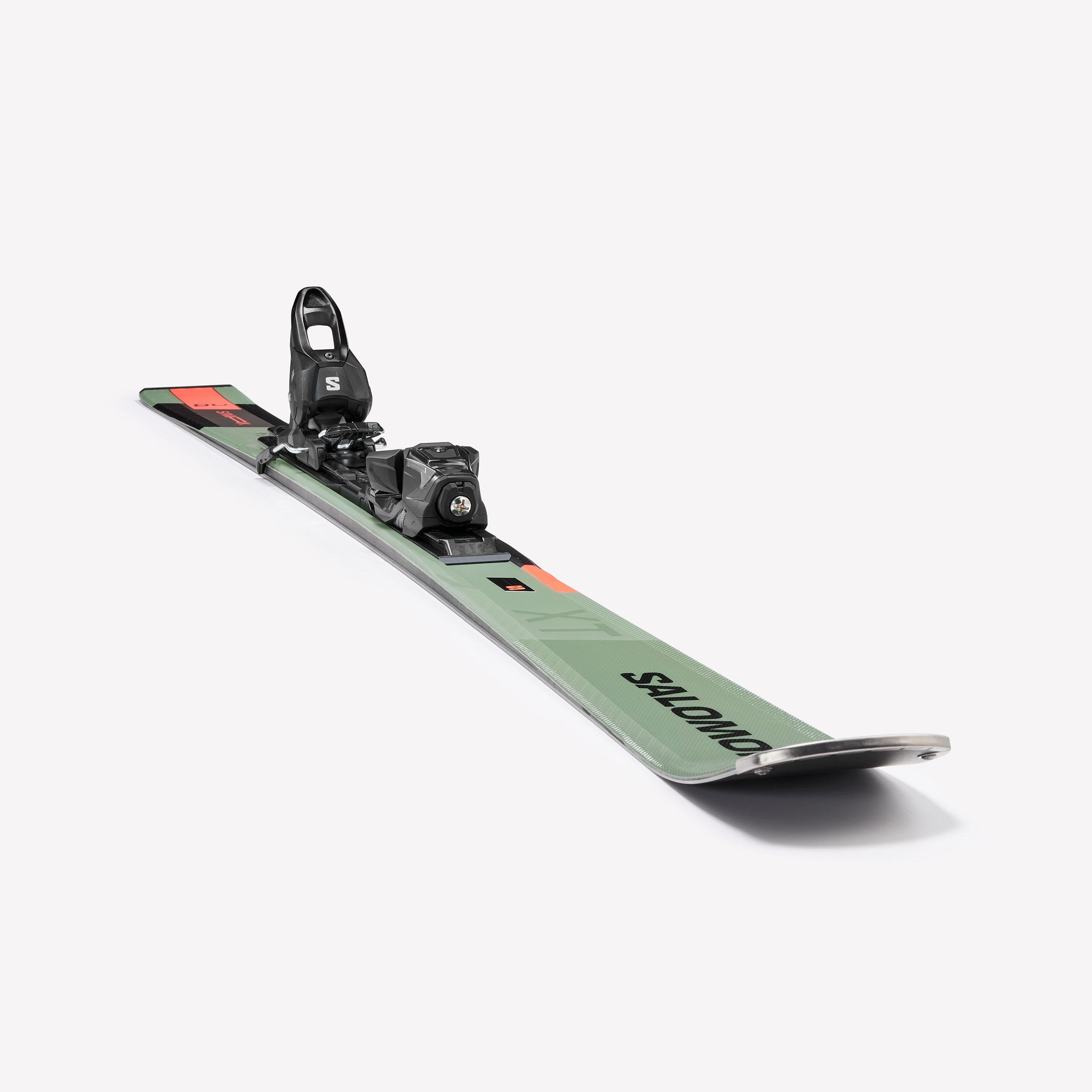 MEN'S ALPINE SKIS WITH BINDINGS, SALOMON S/MAX 8 X - GREEN