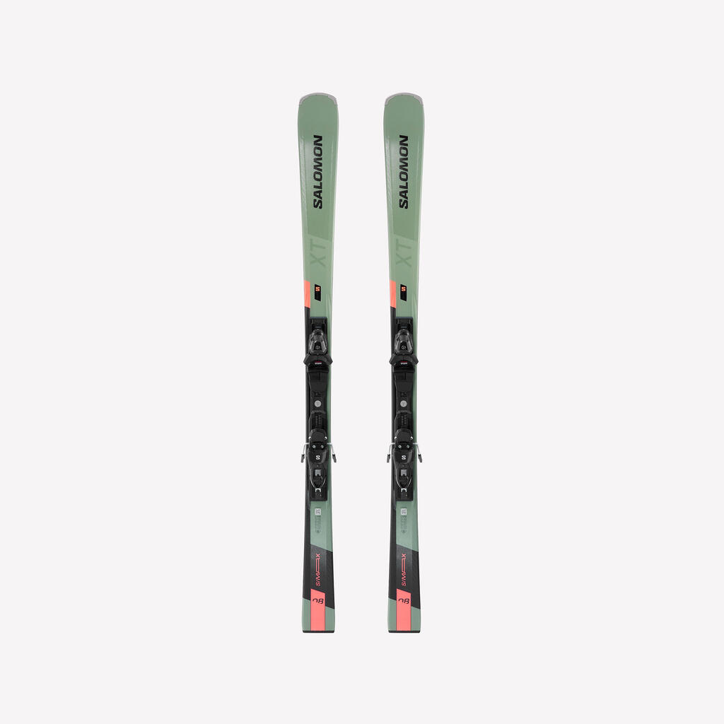 MEN’S ALPINE SKIS WITH BINDINGS, SALOMON S/MAX 8 X - GREEN/BLACK