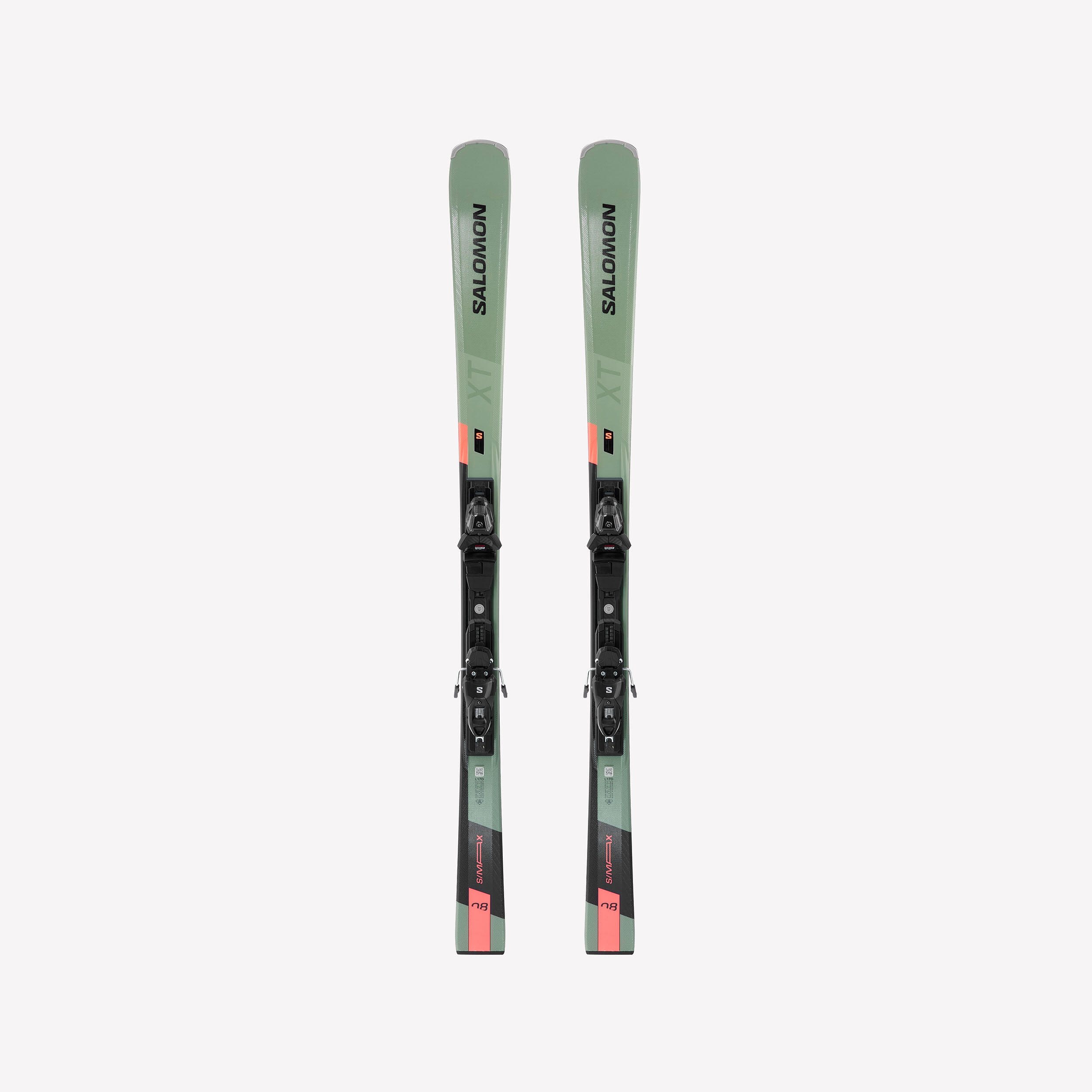 SALOMON MEN’S ALPINE SKIS WITH BINDINGS, SALOMON S/MAX 8 X - GREEN/BLACK