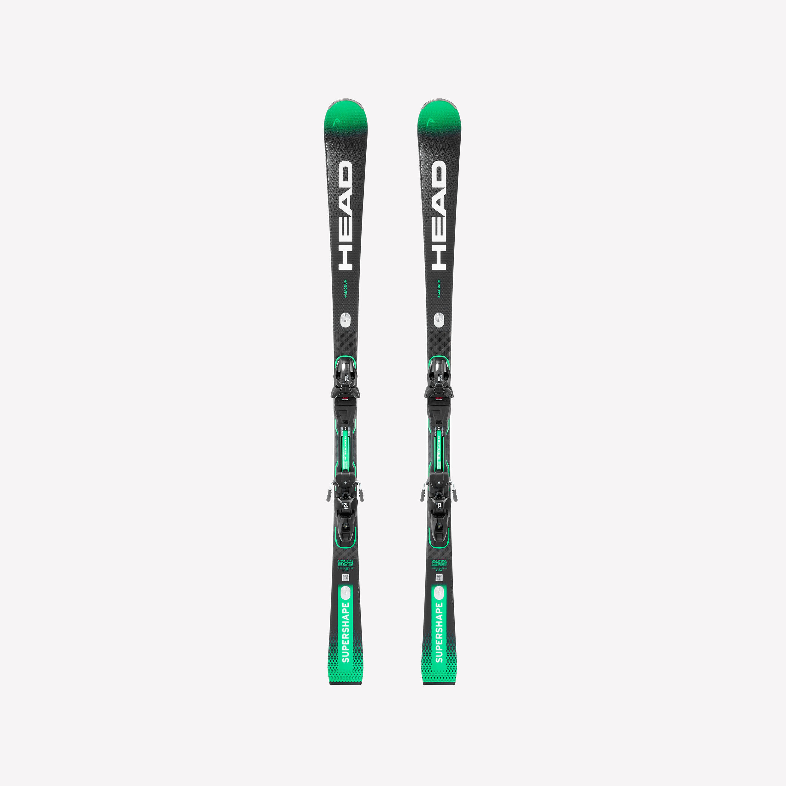 MEN'S ALPINE SKI WITH BINDINGS - HEAD SUPER SHAPE MAGNUM H