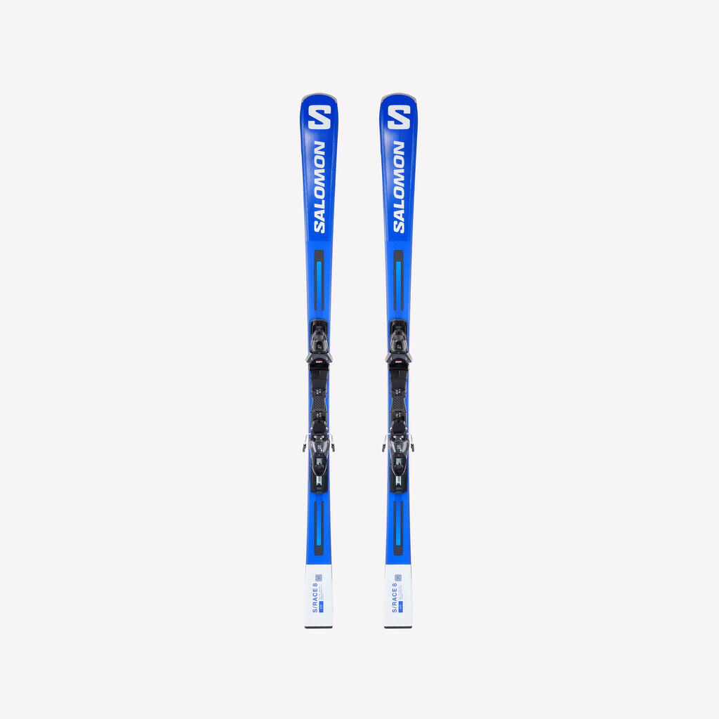 Salomon S/RACE 8 downhill skis with bindings