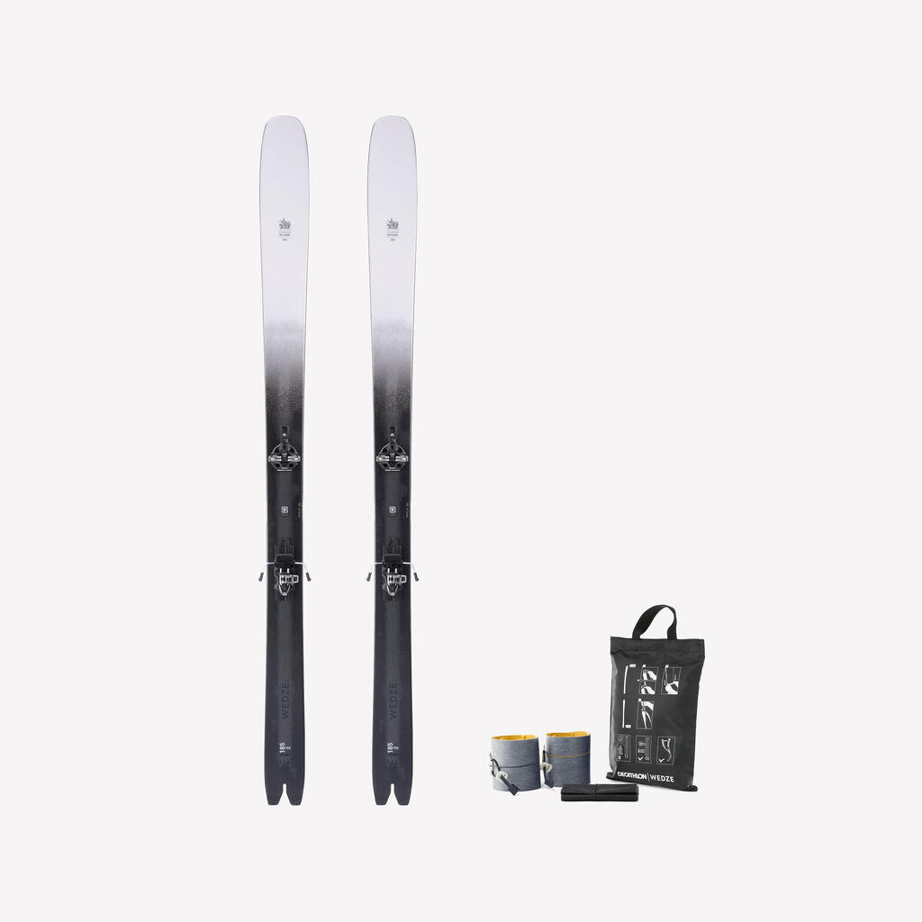 Cross-country skiing with bindings and skins, WILDER 102