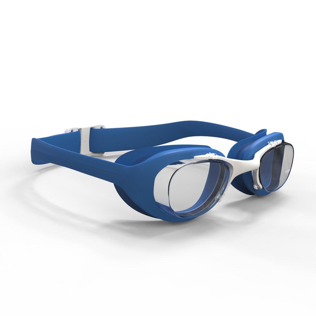 Lunettes de natation xbase - verres clairs - taille junior - bleu blanc