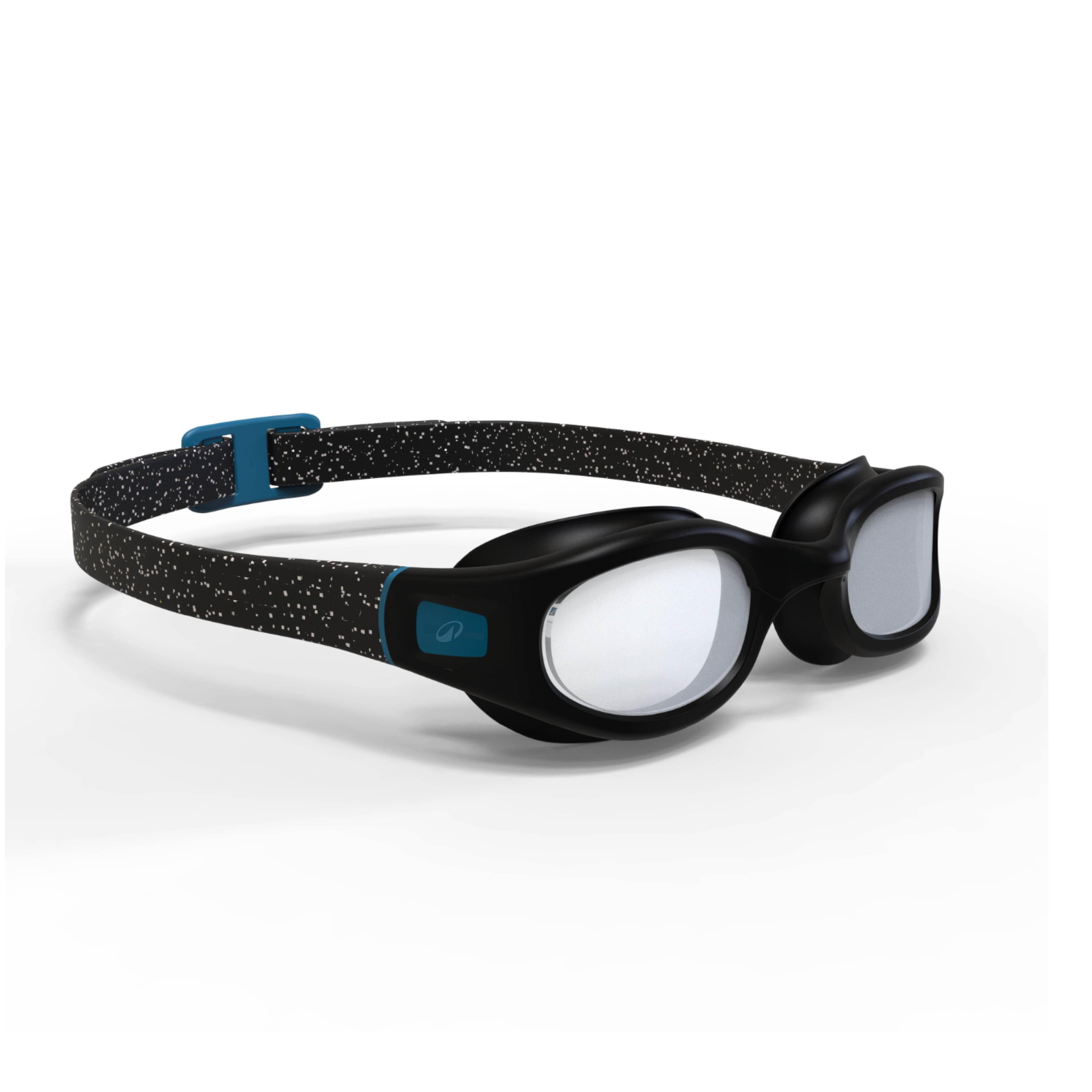 Swimming Goggles L Soft Black Non-Tinted Comfortable & Durable