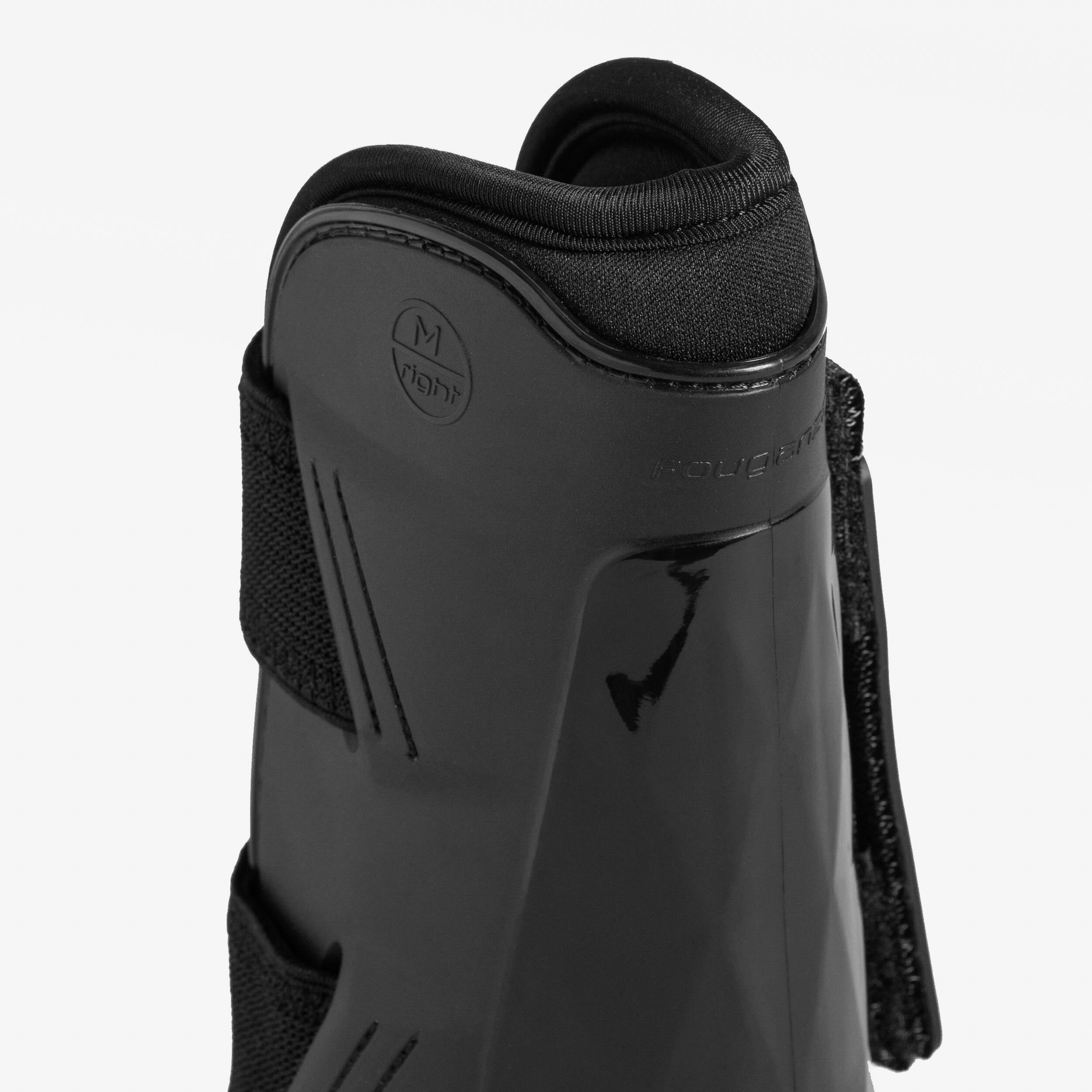 Horse & Pony Riding Tendon Boots - 500 Jump Twin-Pack Black - FOUGANZA