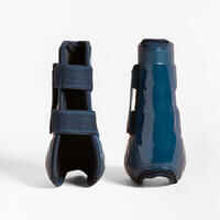 Horse Riding Open Tendon Boots for Horse & Pony -500 Jump - Navy Twin-Pack