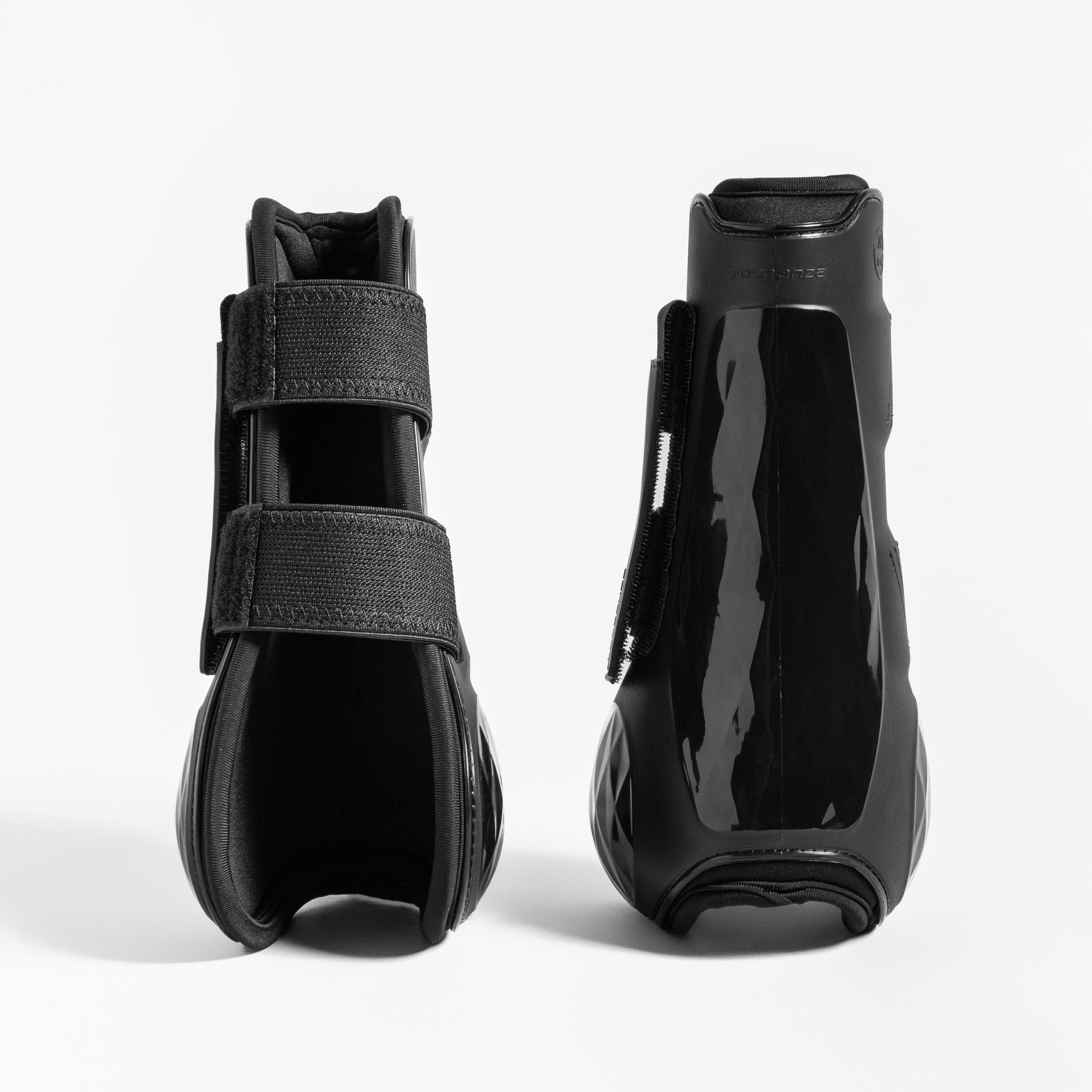 Horse Tendon Boots Twin Pack Front Black