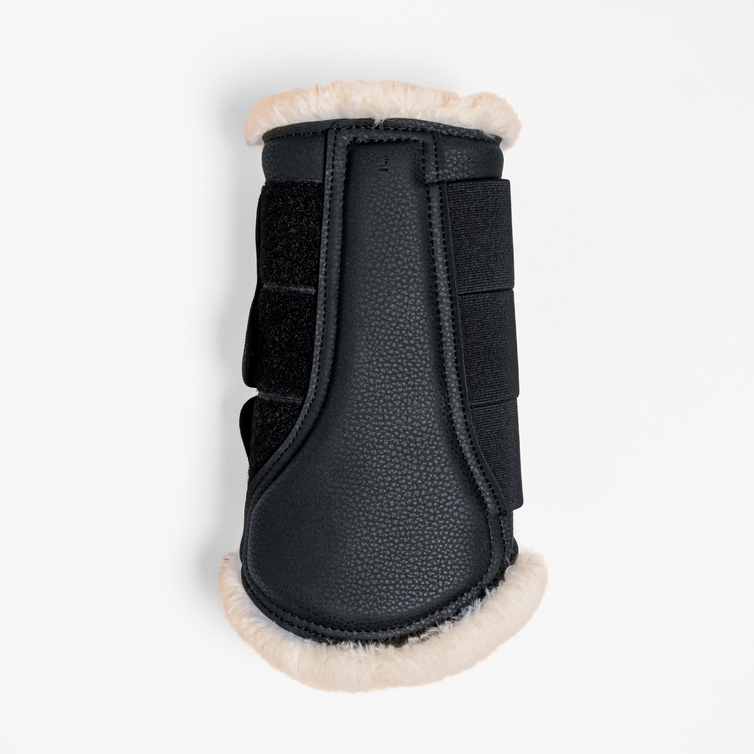 Protectores Cerrados Doma Equitación Caballo 500 Negro Borreguito Sintético x2 2/5