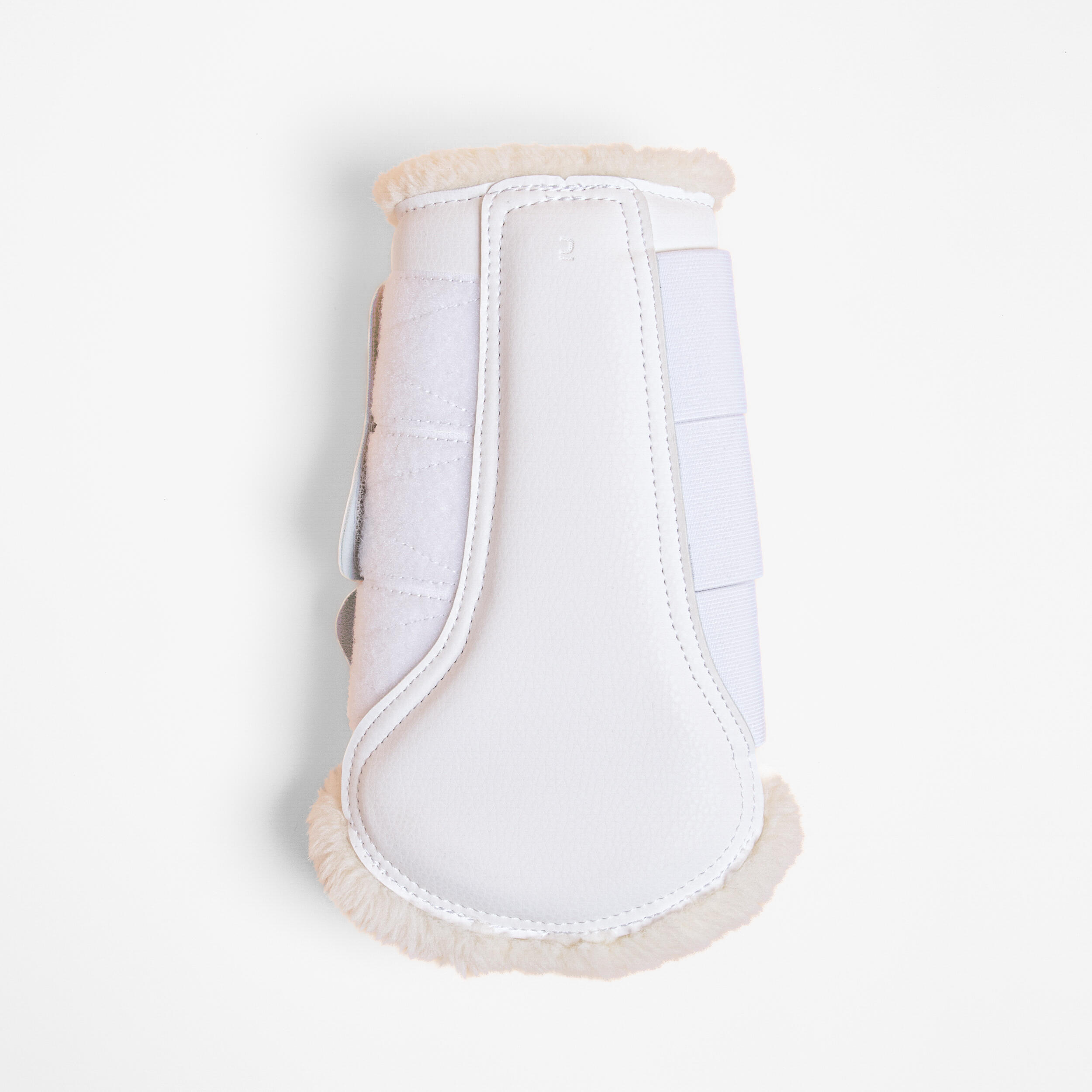 Dressage horse gaiters closed synthetic sheepskin Horse - 500 white x2