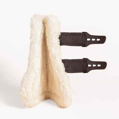 Horse Riding Synthetic Sheepskin Open Tendon Boots Twin-Pack 580 - Black