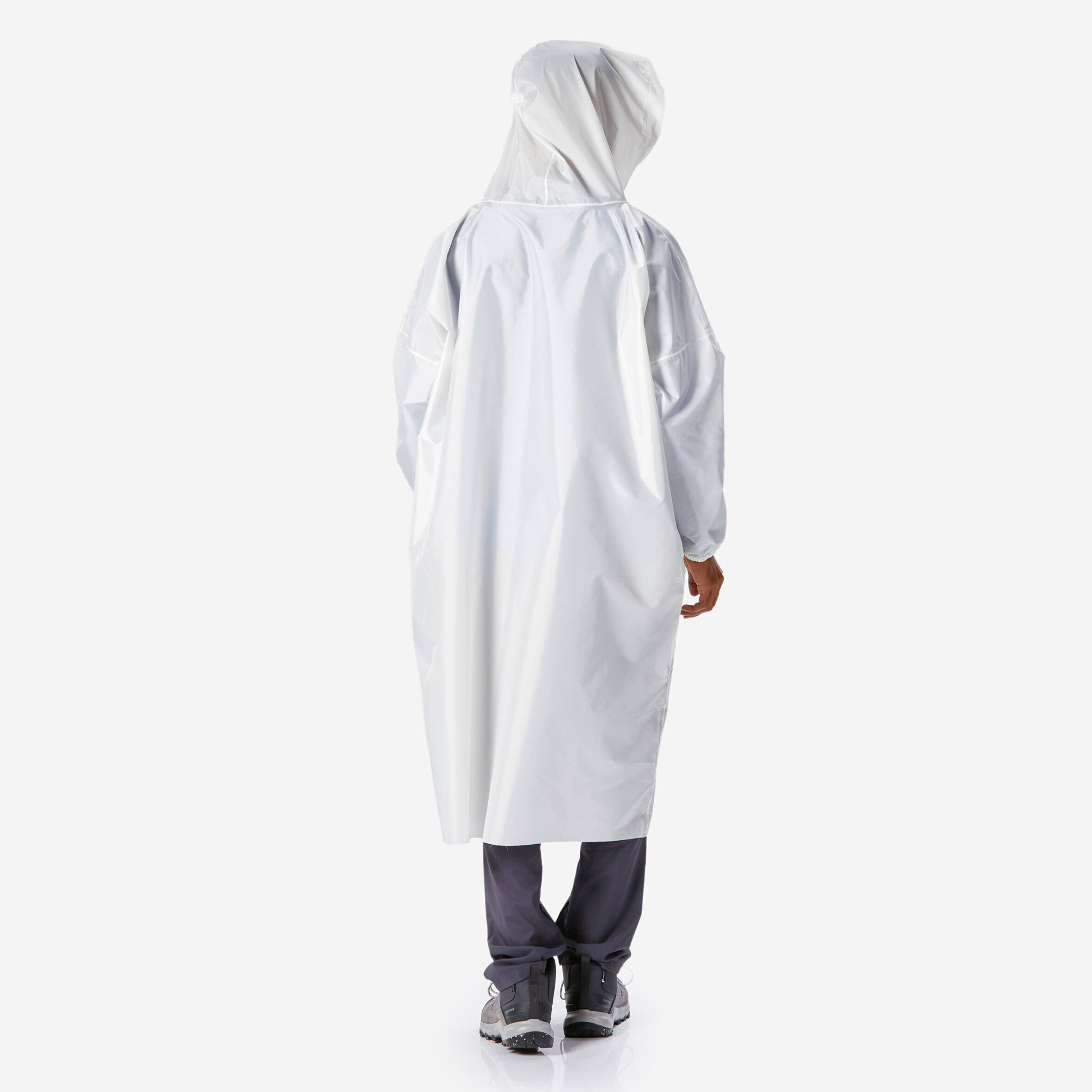 Rain Waterproof Poncho Improved Quality with Storage Pouch - White (Free Size) -  2