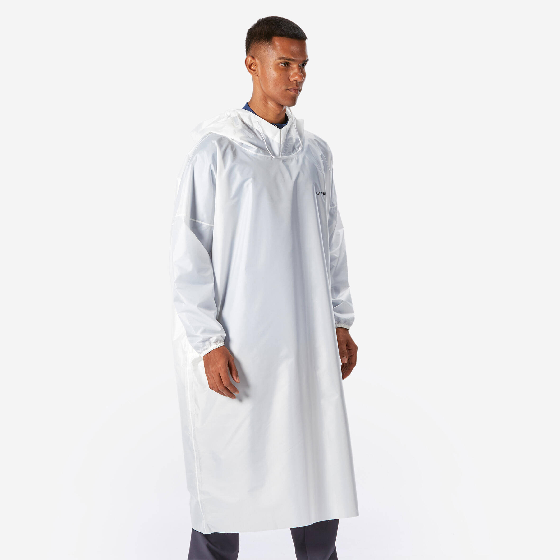Rain Waterproof Poncho Improved Quality with Storage Pouch - White (Free Size) -  1