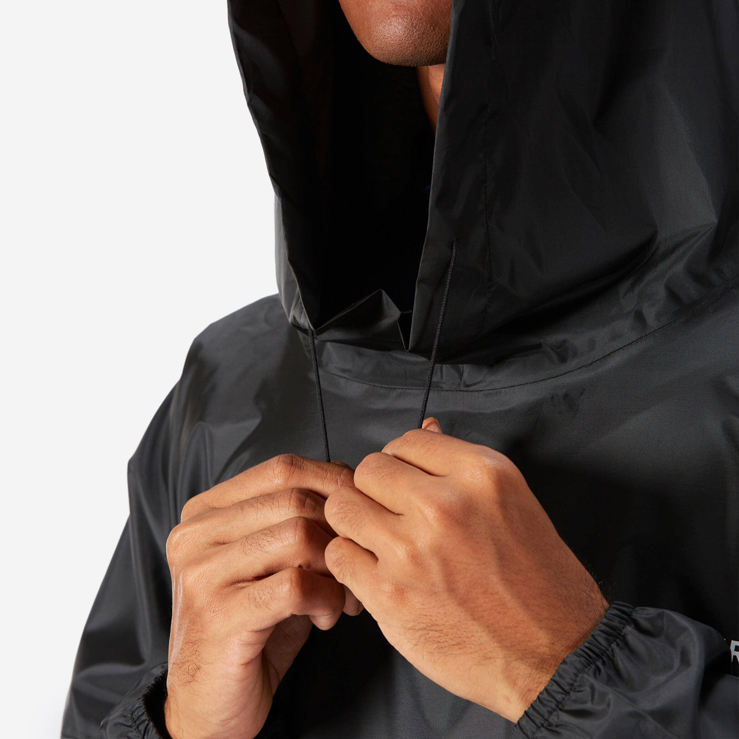 Rain Waterproof Poncho Improved Quality with Storage Pouch - Black (Free Size) -  3