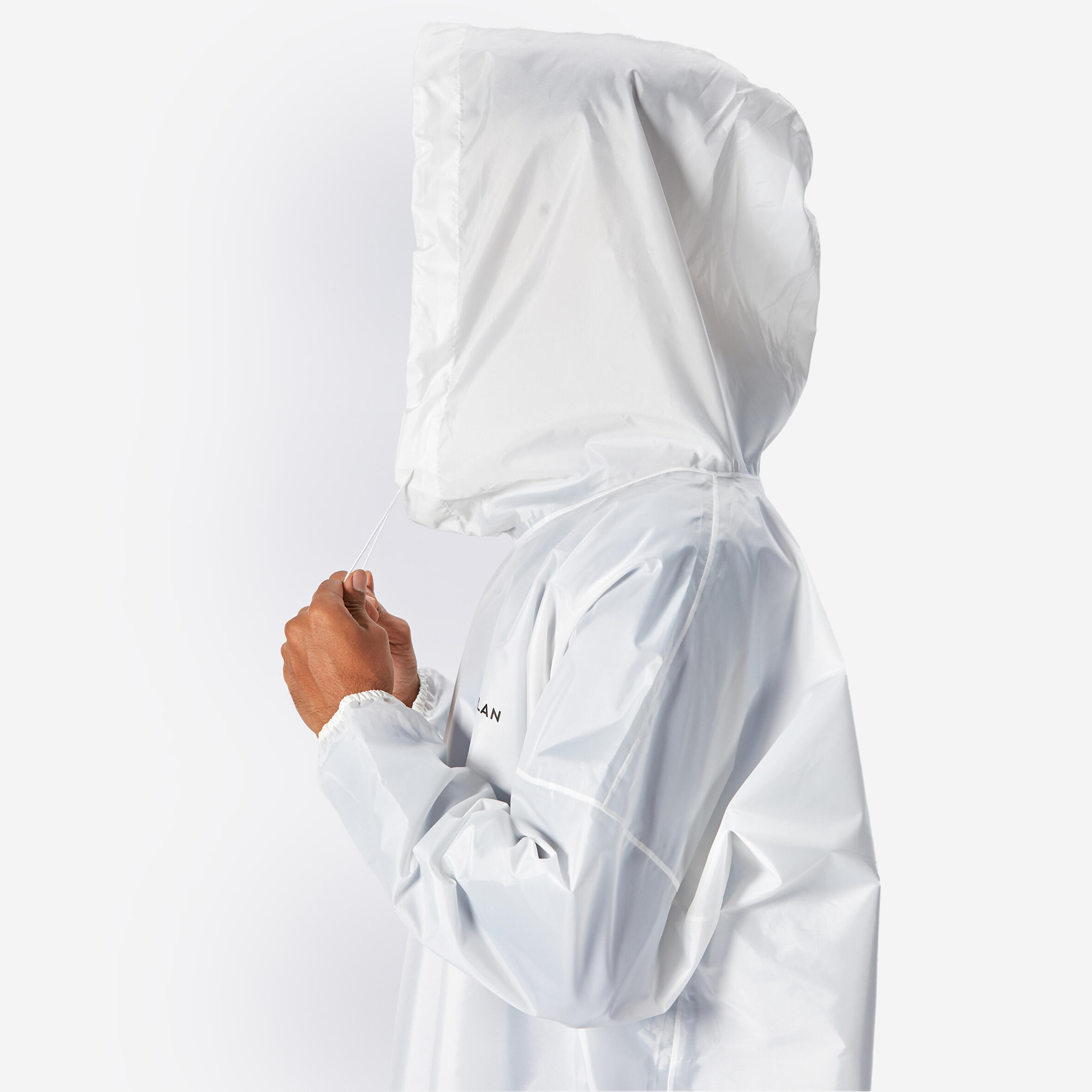 Rain Waterproof Poncho Improved Quality with Storage Pouch - White (Free Size)