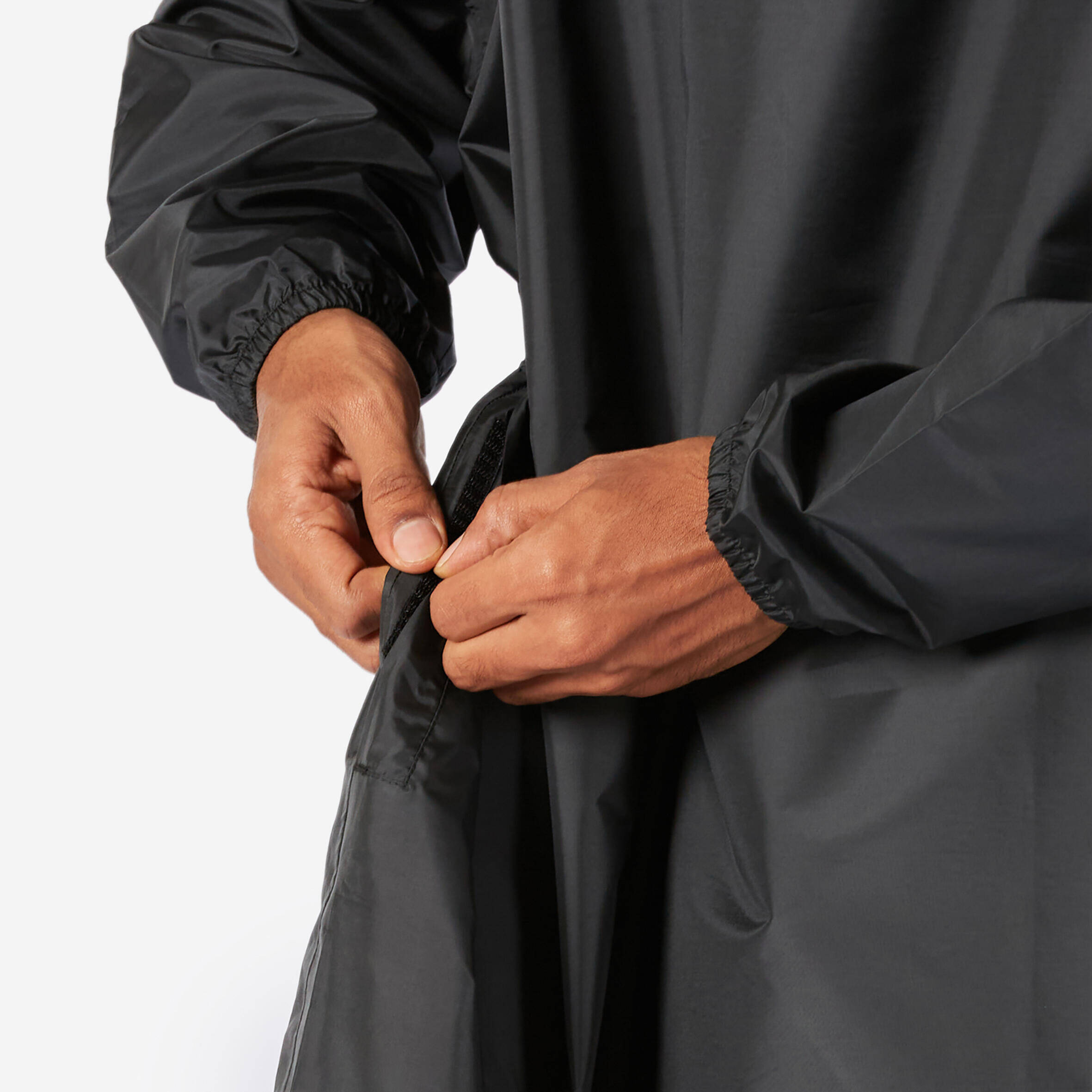 Rain Waterproof Poncho Improved Quality with Storage Pouch - Black (Free Size) -  4
