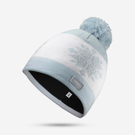 Skimuts voor volwassenen jacquard REC blauw