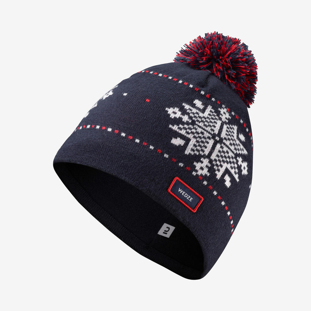 Adult Jacquard ski hat blue